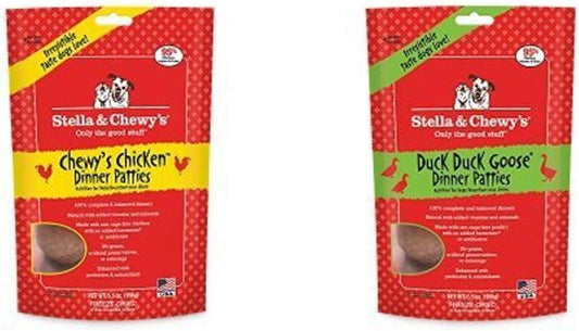 Stella & Chewy'S Freeze-Dried Raw Dinner Patties Dog Food Variety Pack Of 2 (Chicken And Duck), 5.5 Oz. Each