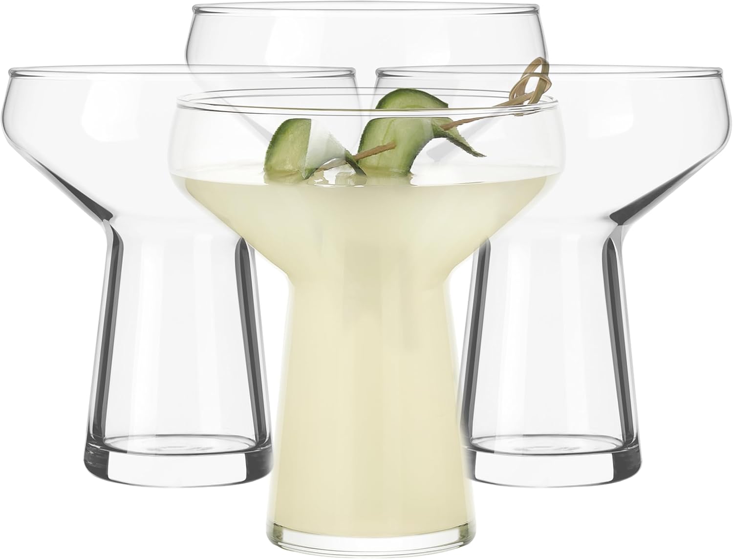 Libbey Stemless Margarita Glasses Set of 4, Classic, Lightweight Mixed Cocktail Glasses Set, Large Margarita Glasses Set for Cinco de Mayo, Parties