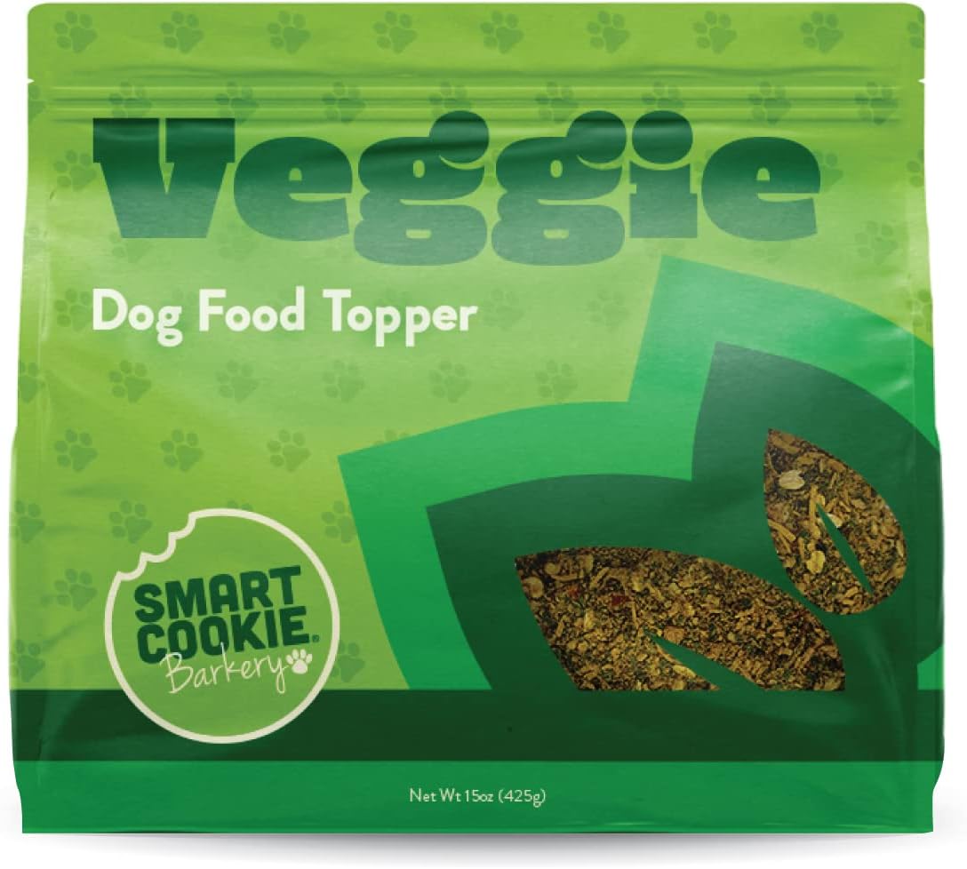 Smart Cookie Natural Dog Food Topper - Veggie - Dog Meal Mixer for All Ages - Vegan Dog Food Topper for Picky Eaters & for Boosting Nutrition - Non GMO, Made in The USA - 15 oz Bag (30 Day Supply)