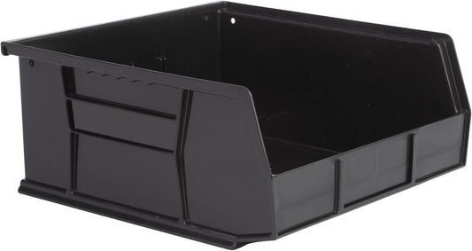 Hudson Exchange 11" x 11" x 5" Plastic Stackable Storage Bin and Hanging Container (Black)