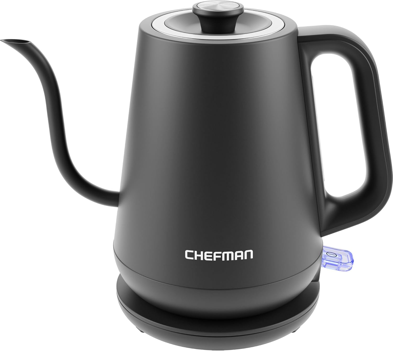 Chefman Gooseneck Electric Kettle, 0.8L Pour Over Tea Kettle for Coffee and Tea, One-Touch Operation, Boil-Dry Protection, Auto Shut-Off, Ultra-Fast Hot Water Boiler \u2013 Black