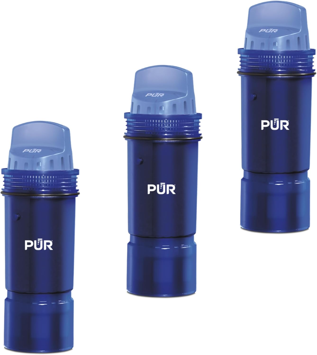 PUR Water Pitcher & Dispenser Replacement Filter 3-Pack, Genuine PUR Filter, 3-in-1 Powerful Filtration for More Chemical & Physical Substance Reduction, 6-Month Value, Blue (CRF950Z3)