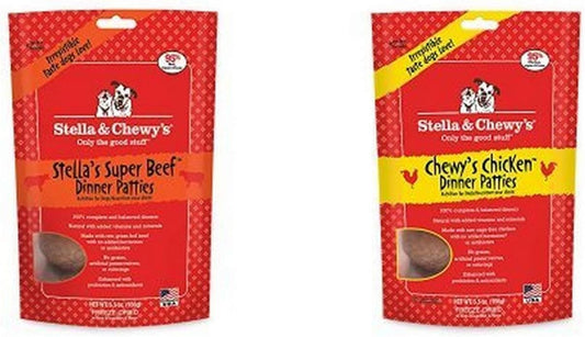 Stella & Chewy'S Freeze-Dried Raw Dinner Patties Dog Food Variety Pack Of 2 (Chicken And Beef), 5.5 Oz. Each