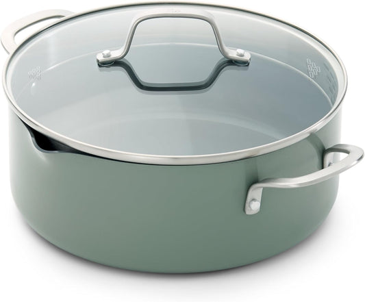 Calphalon Ceramic Nonstick 5-Qt. Dutch Oven with Lid, Silver Ash