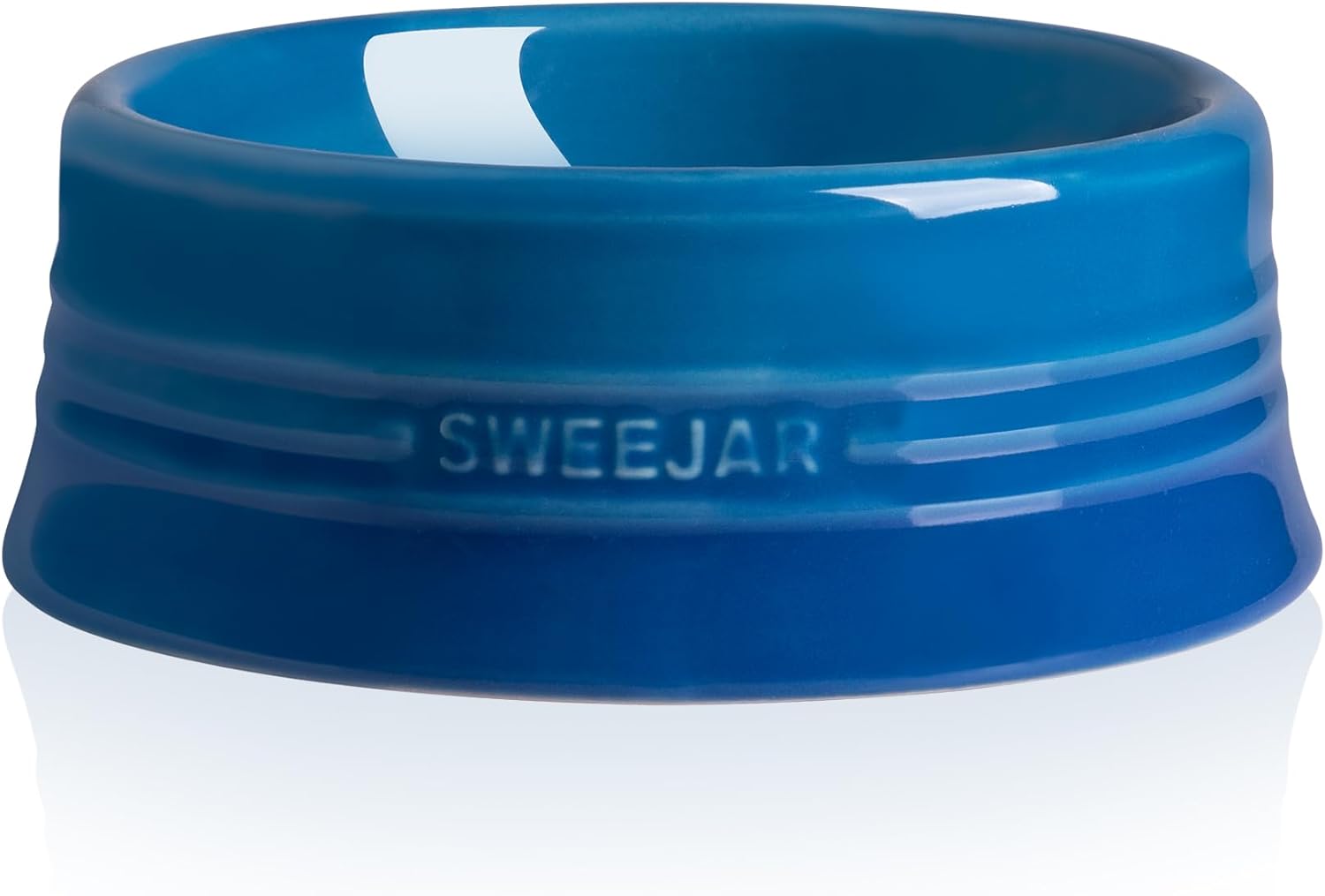 Sweejar Gradient Dog Bowl, Ceramic Dog Food Dish for Medium Dogs and Cat, Porcelain Pet Bowl for Food and Water 18 oz (Gradient Navy)