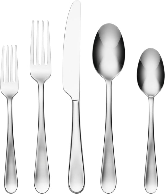 Oneida Grant Piece Everyday Flatware Set, 20 Count, Metallic