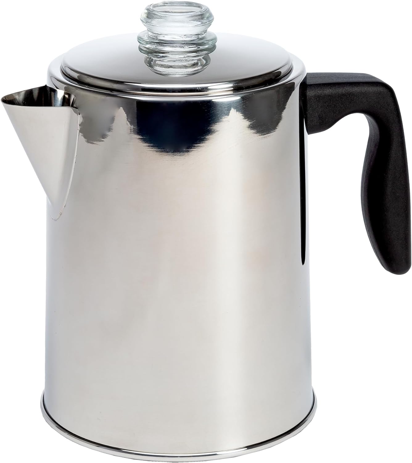 Primula Stovetop Coffee Percolator, Premium Stainless Steel Coffee Maker with Reusable Filter Basket, Non-Drip Spout, Glass Knob Brew Indicator and Heat Resistant Handle, Dishwasher Safe, 8 Cup