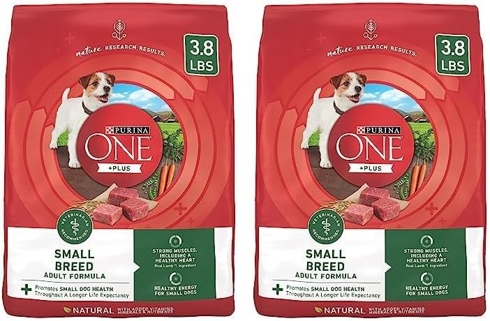 Purina ONE Plus Small Breed Lamb and Rice Formula Dry Dog Food - 3.8 lb. Bag (Pack of 2)