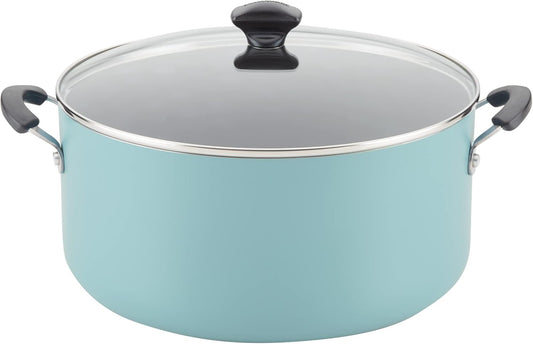 Farberware Cookware Nonstick Stockpot with Lid, 10.5 Quart, Aqua