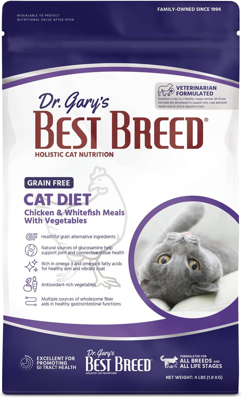 Best Breed Grain Free Cat Diet Made in USA [Natural Dry Cat Food for All Ages] - 4lbs.