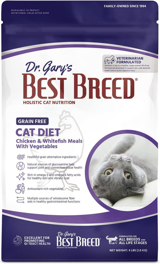 Best Breed Grain Free Cat Diet Made in USA [Natural Dry Cat Food for All Ages] - 4lbs.