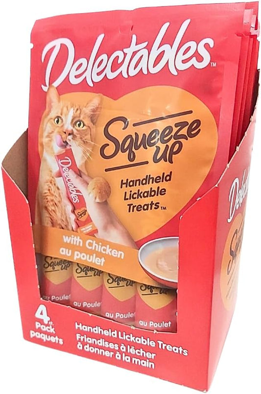 Hartz Delectables Squeeze Up Interactive Wet Cat Treats - Chicken - 32 Tubes