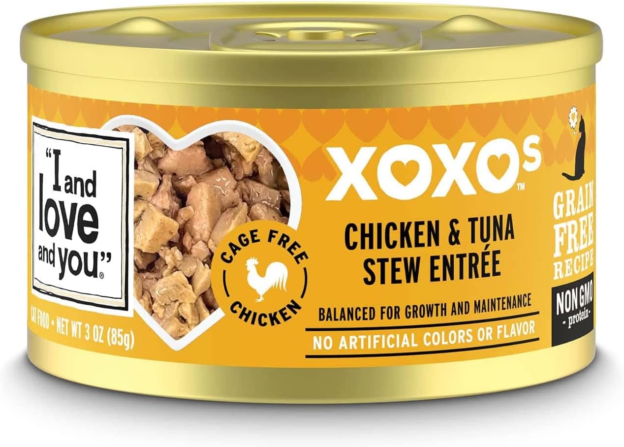 I and love and you XOXOs Wet Cat Food - Chicken + Tuna Stew- Grain Free, Filler Free, 3oz Pack of 24 Cans