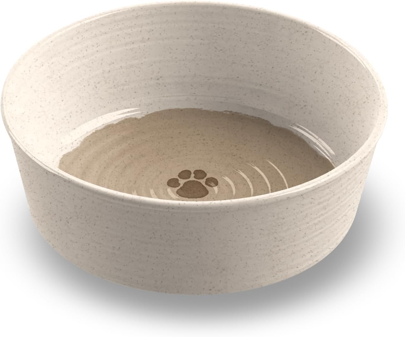 TarHong Farmhouse Rustic Paw Pet Bowl for Water and Food, Merge (Bamboo and Pure Melamine), Large, 8 Cups