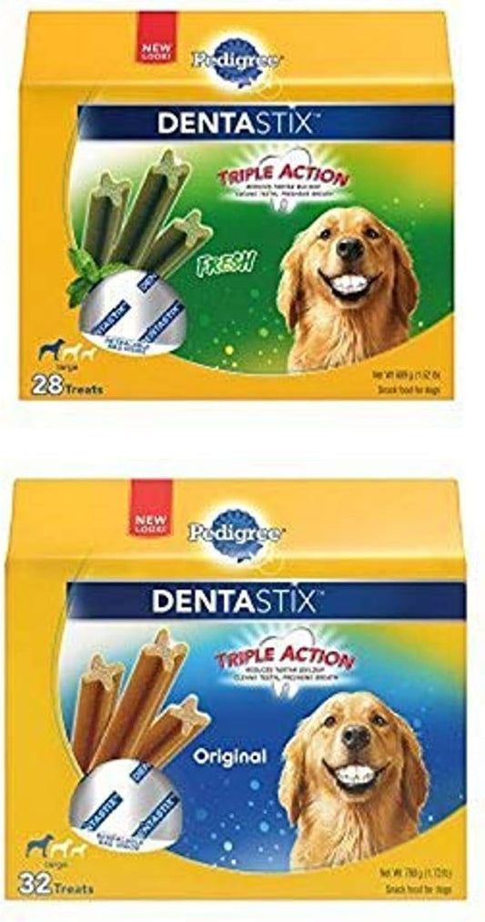 Pedigree Dentastix Large Treats For Dogs, (2) 3.24 Lb Packs (60 Treats)