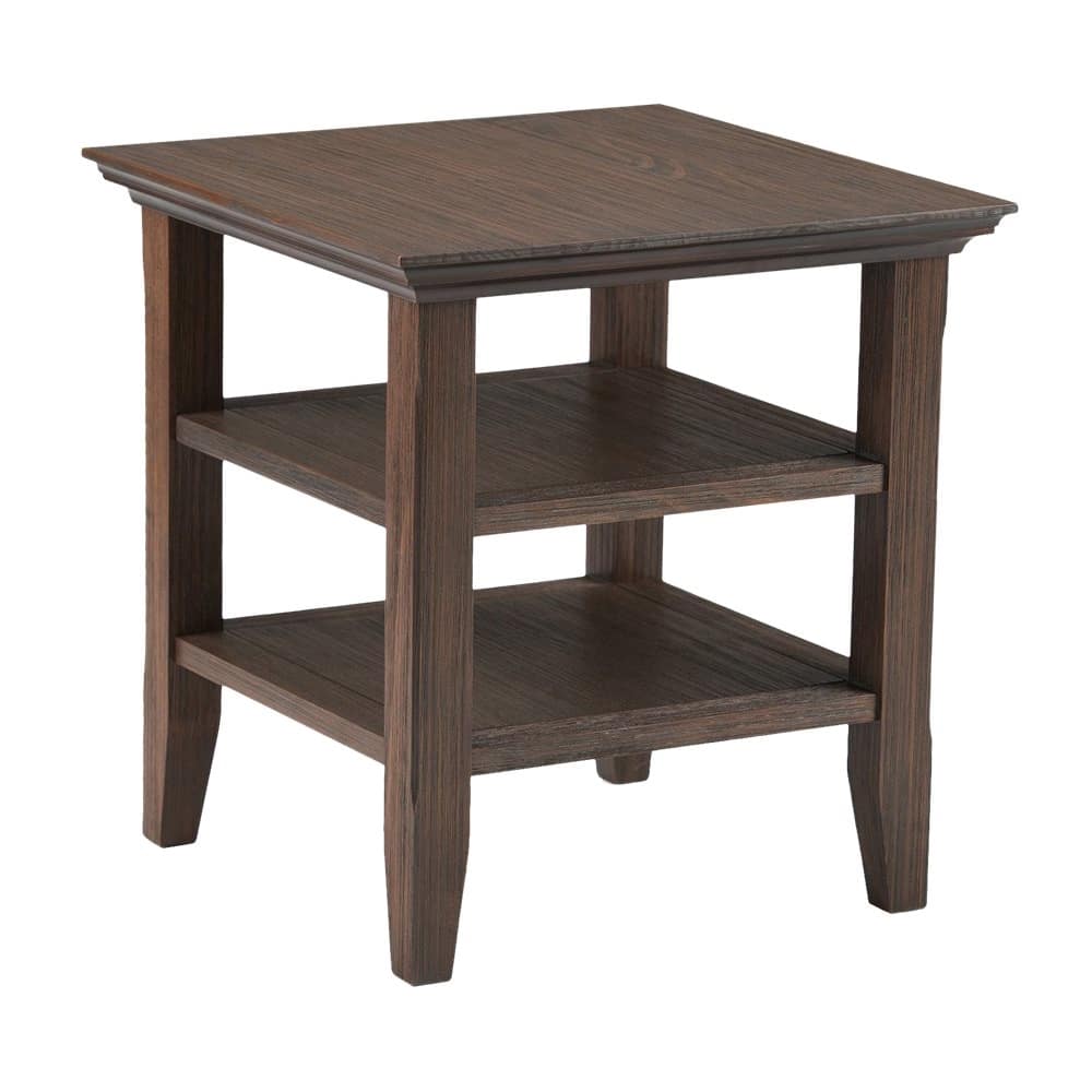 Acadian SOLID WOOD 19 inch Wide Square Transitional End Table in