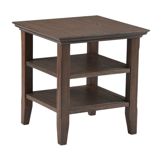 Acadian SOLID WOOD 19 inch Wide Square Transitional End Table in