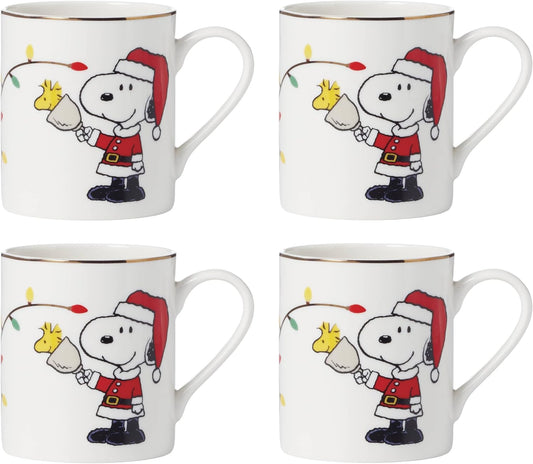 Lenox Snoopy Christmas Mugs, Set of 4, 4 Count, Multi