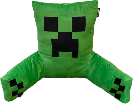 Minecraft: Relax Pillow - Creeper - Character Lounge Cushion, Armrests, Phone Pocket, Soft-Comfortable Game Theme Decor, 27.6 x 15.7 x 19.7, Licensed