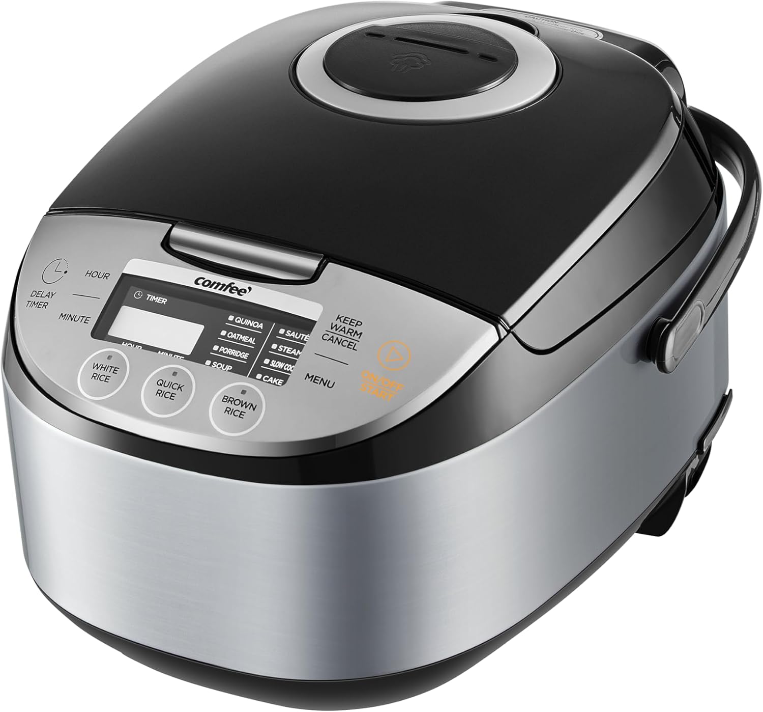 COMFEE' Rice Cooker 12 Cups Cooked\/6 Cups Uncooked, Portable Non-Stick Rice Maker, Japanese Rice Cooker with Fuzzy Logic Technology, 24-Hour Timer Delay, 11 Presets, Steamer, Fast Rice Cooker, Grain Cooker, Black