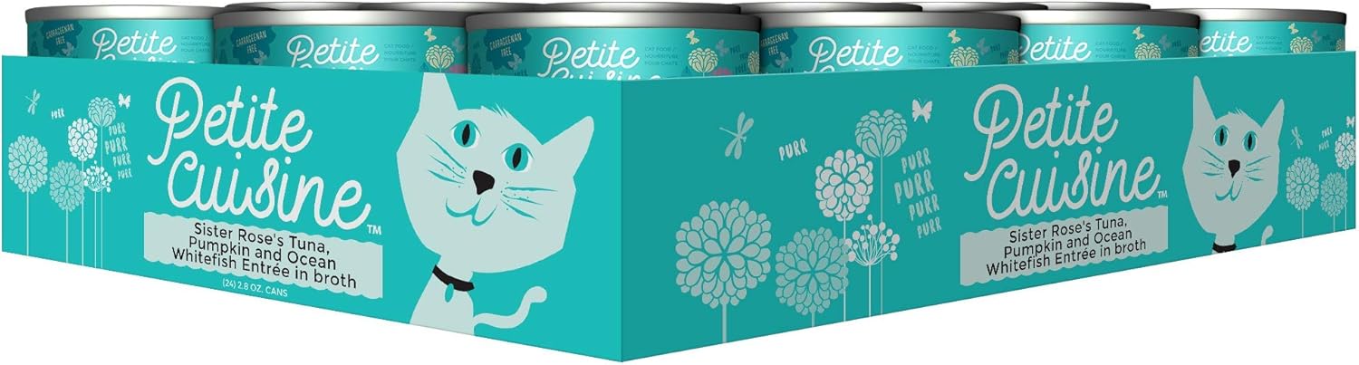 Petite Cuisine Grain Free Wet Cat Food, Sister Rose's Tuna, Pumpkin & Ocean Whitefish, 24 cans 2.8 oz