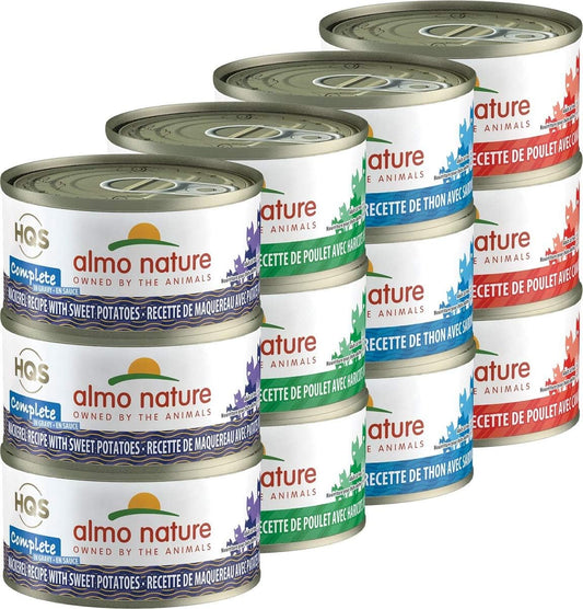 almo nature HQS Complete Variety Pack Wet Cat Food 2.47oz \/ 70g x 24, Blue