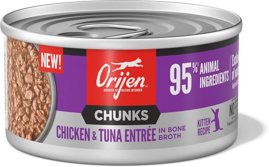 ORIJEN Chunks Chicken & Tuna Entrée for Kittens, 3o, 12 Count