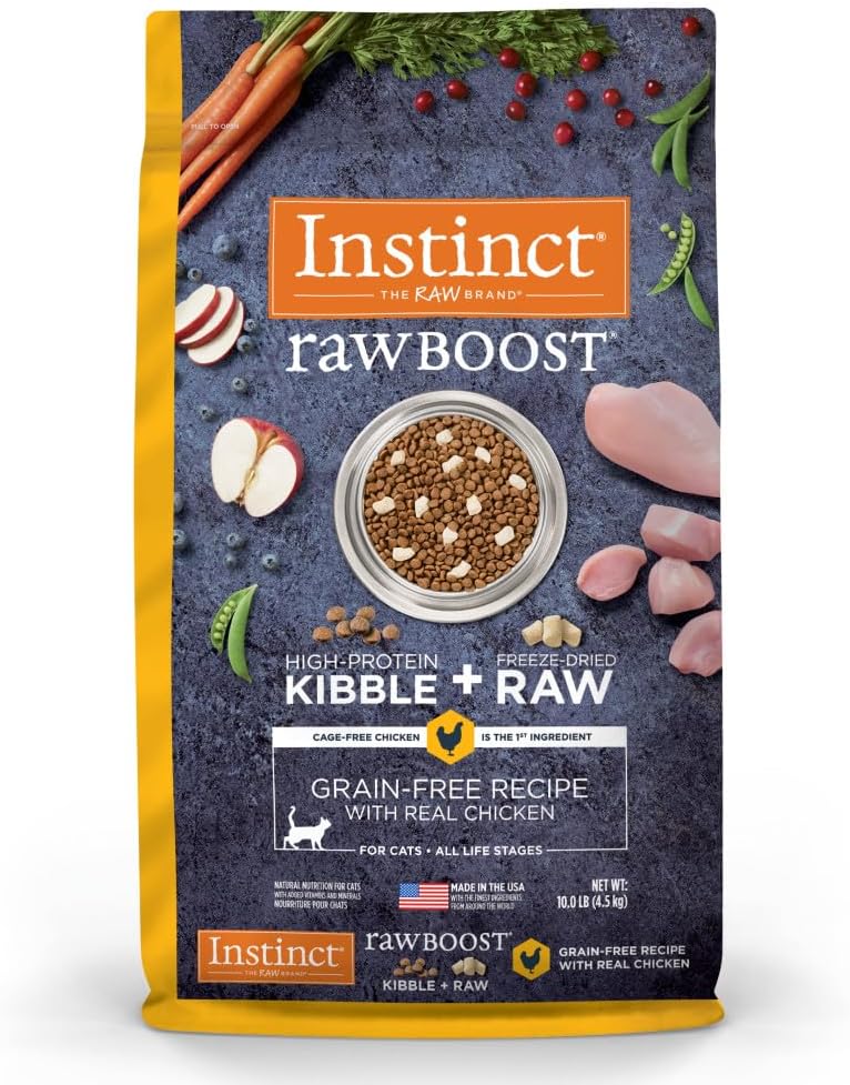 Instinct Raw Boost Grain Free Recipe with Real Chicken Natural Dry Cat Food, 10 lb. Bag