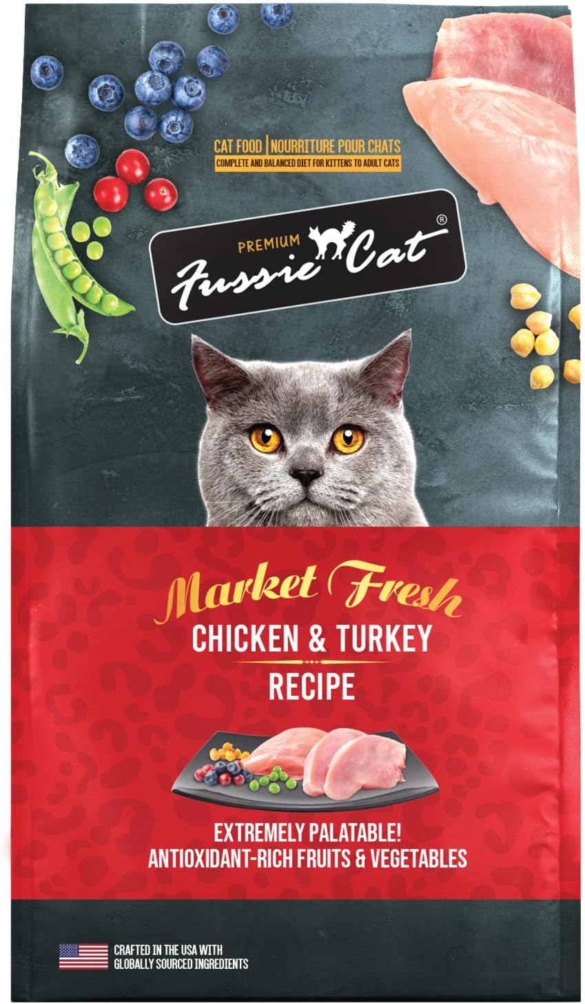 Fussie Cat Market Fresh Chicken & Turkey Recipe, Dry Cat Food, 10lb Bag