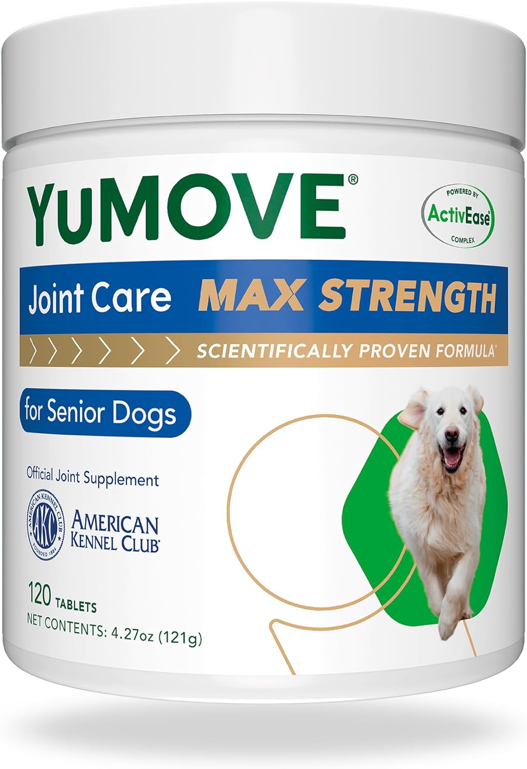 Hip & Joint Supplement for Dogs with Glucosamine, Chondroitin, Omega 3, Hyaluronic Acid, Green Lipped Mussel, & Fish Oil for Dogs - Max Strength - for Senior Dogs 120 Tablets