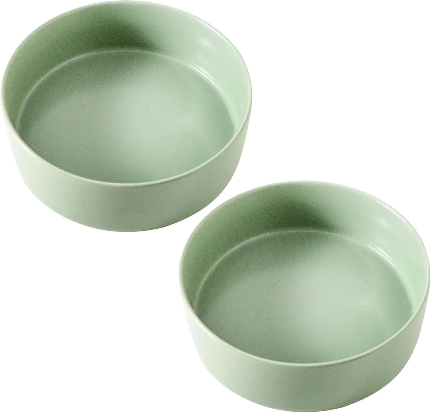 UBEE Ceramic Dog Bowl Set of 2, 7 inch Dog Dish Dog Food Bowl, Pet Food Water Dish Feeding for Medium Small Dogs and Large Cat, Sage Green