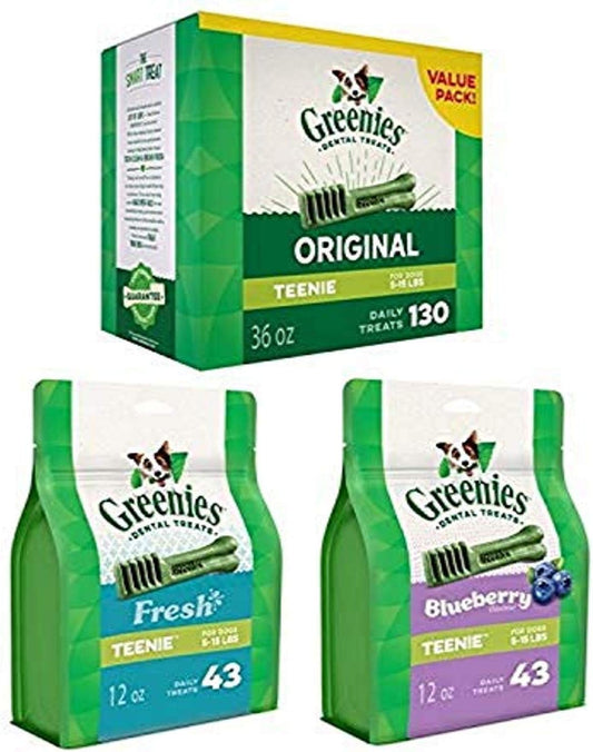 Greenies Teenie Dental Dog Treats, Flavor Variety Pack (216 Treats)