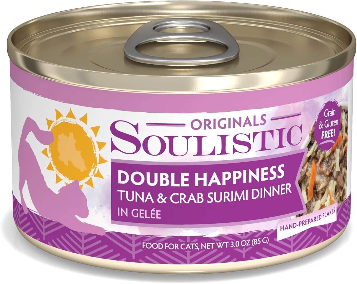 Soulistic Originals Double Happiness Tuna & Crab Surimi Dinner in Gelee Wet Cat Food, 3 oz., Case of 12