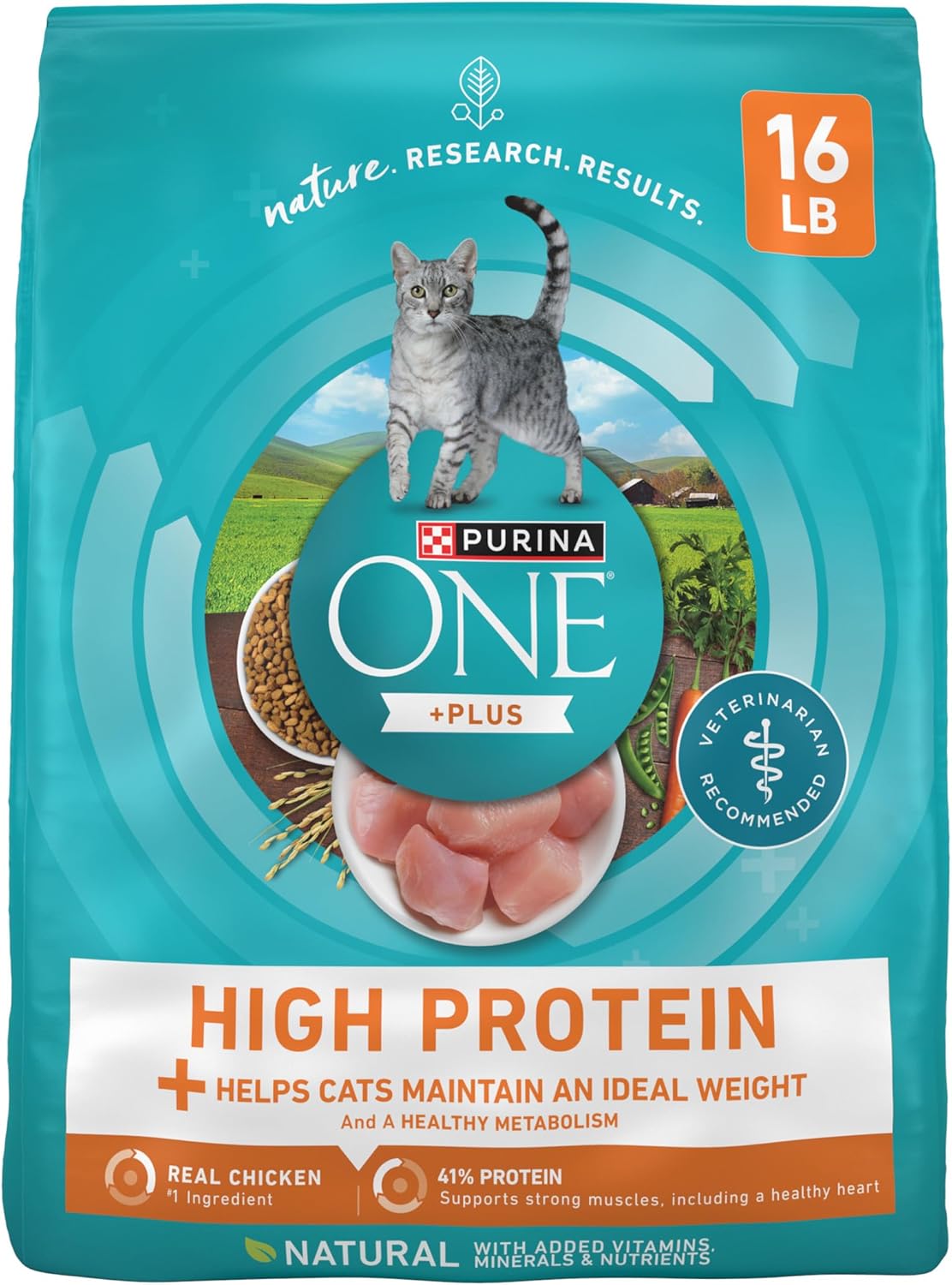 Purina ONE High Protein, Healthy Weight Plus Ideal Weight With Chicken Dry Cat Food Weight Control Formula - 16 Pound (Pack of 1)