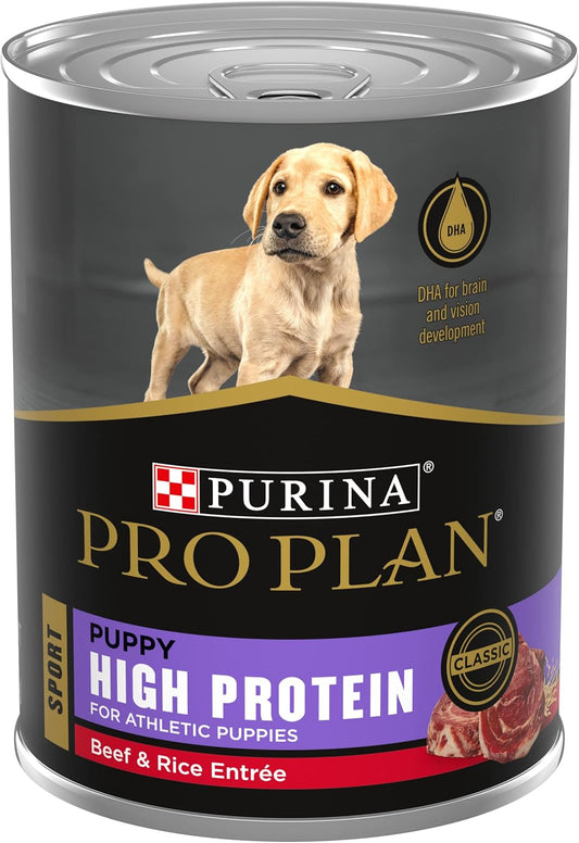 Purina Pro Plan Sport High Protein Puppy Food Beef & Rice Wet Formula - (Pack of 12) 13 oz. Cans