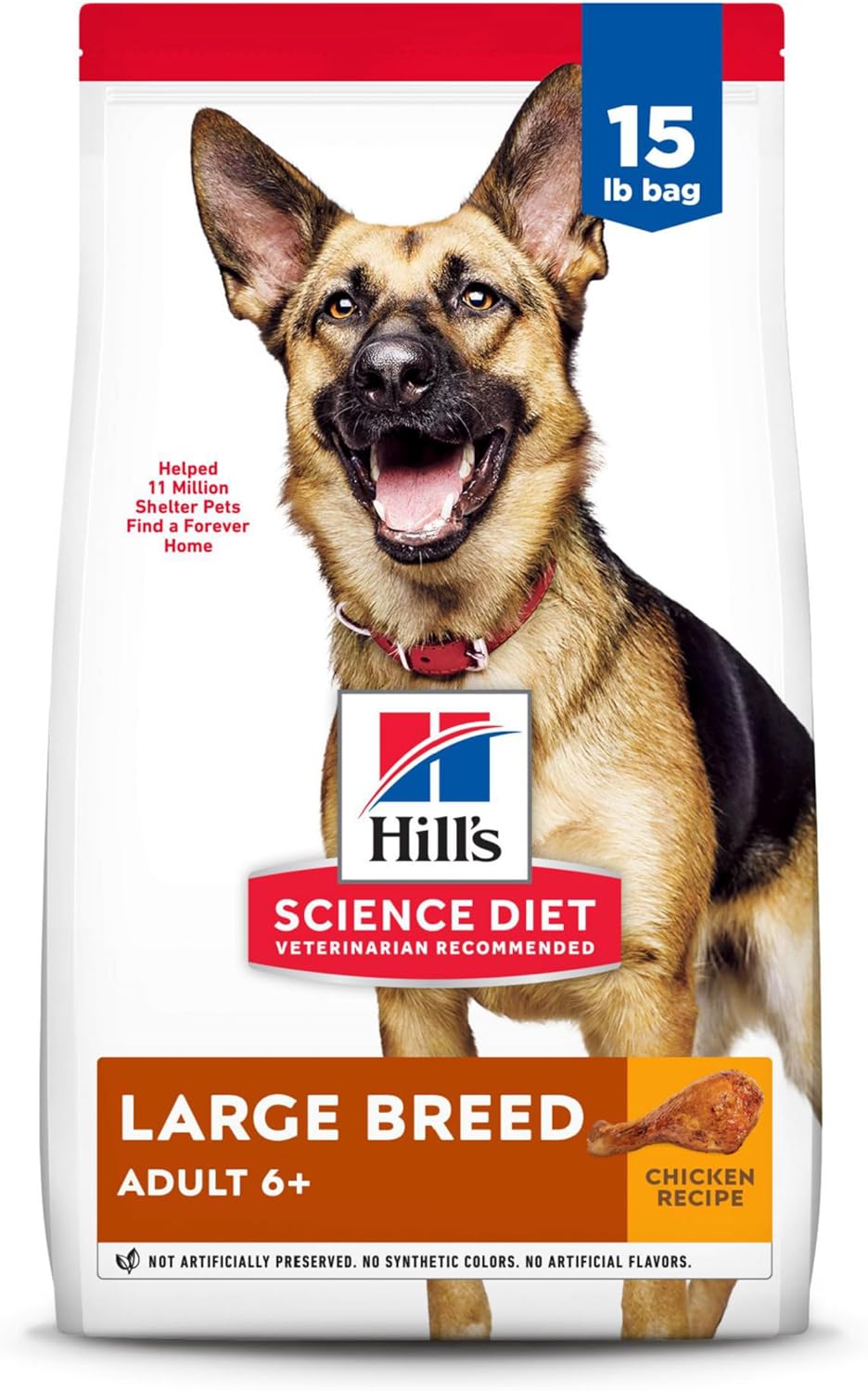 Hill's Science Diet Adult 6+ Chicken Meal, Barley & Brown Rice Recipe Large Breed Dry Dog Food, 15 lbs.