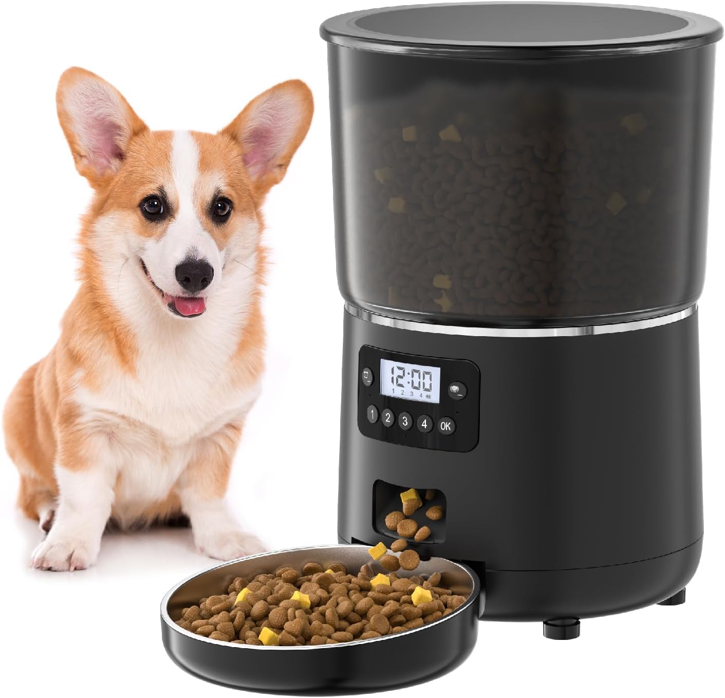 Dog Feeder Automatic Timed Food Dispenser for Dog Pet | Patented Anti-Cockroach Design Easy Clean