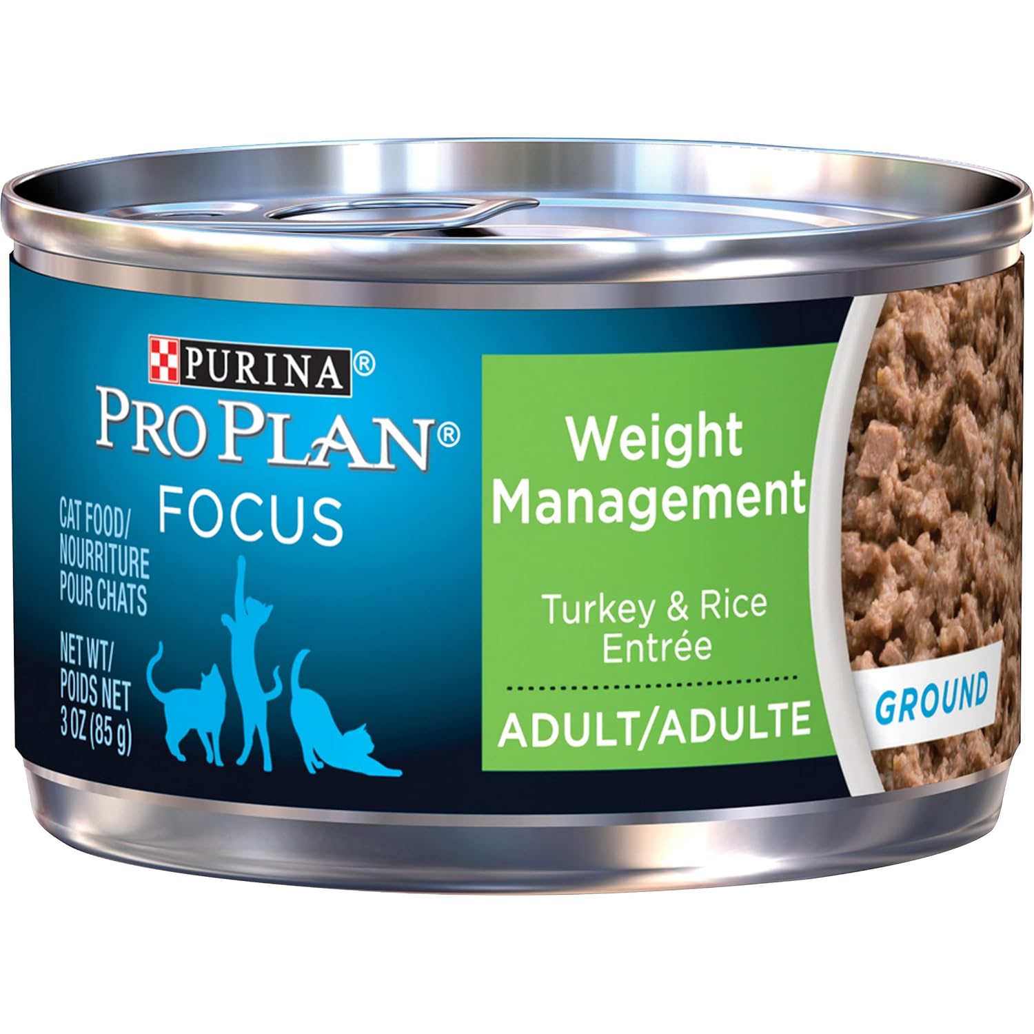 Purina Pro Plan Weight Control Pate Wet Cat Food, SPECIALIZED Weight Management Turkey & Rice Entree - (Pack of 24) 3 oz. Pull-Top Cans