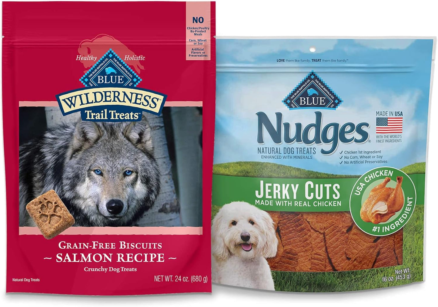 Blue Buffalo Dog Treats Variety Bundle, Chicken and Salmon