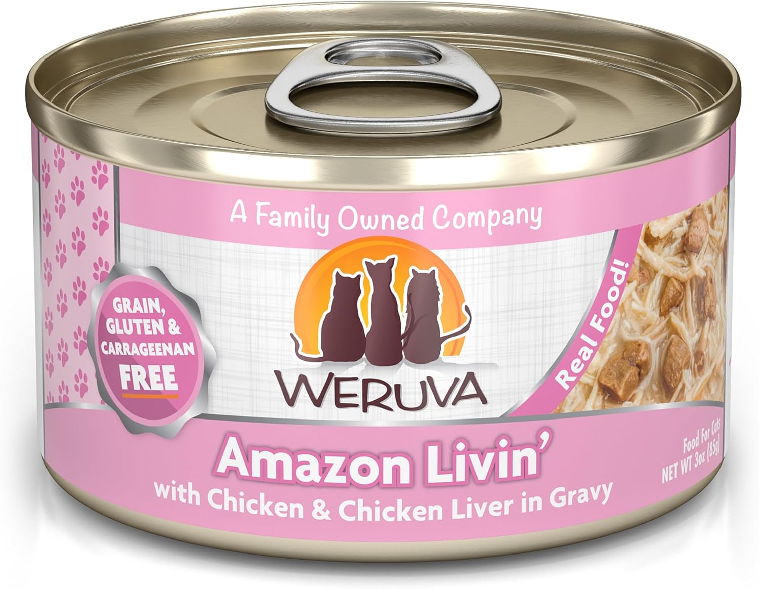 Weruva Classic Cat Food, Amazon Livin' with Chicken Breast & Chicken Liver in Gravy, 3oz Can (Pack of 24)