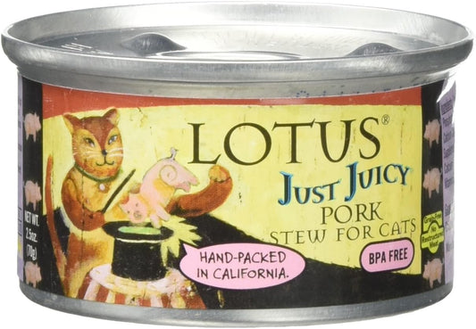 Lotus Cat Just Juicy Pork Stew, 2.5 Oz Cans (24 In A Case)