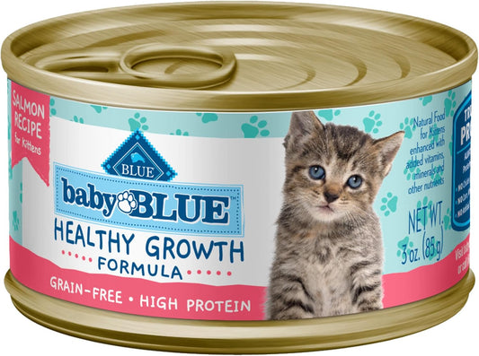 Blue Buffalo Baby Blue Natural Grain-Free Wet Food for Kittens, Healthy Growth Formula with DHA, High-Protein Salmon Paté, 3 oz Can