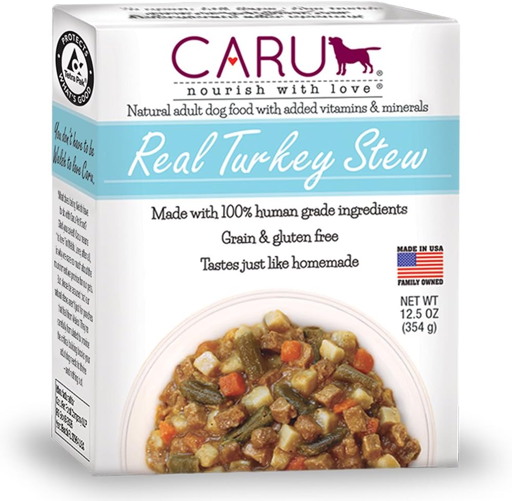 Caru - Real Turkey Stew For Dogs, Natural Adult Wet Dog Food With Added Vitamins And Minerals, Free From Grain, Wheat And Gluten (12.5 Oz)