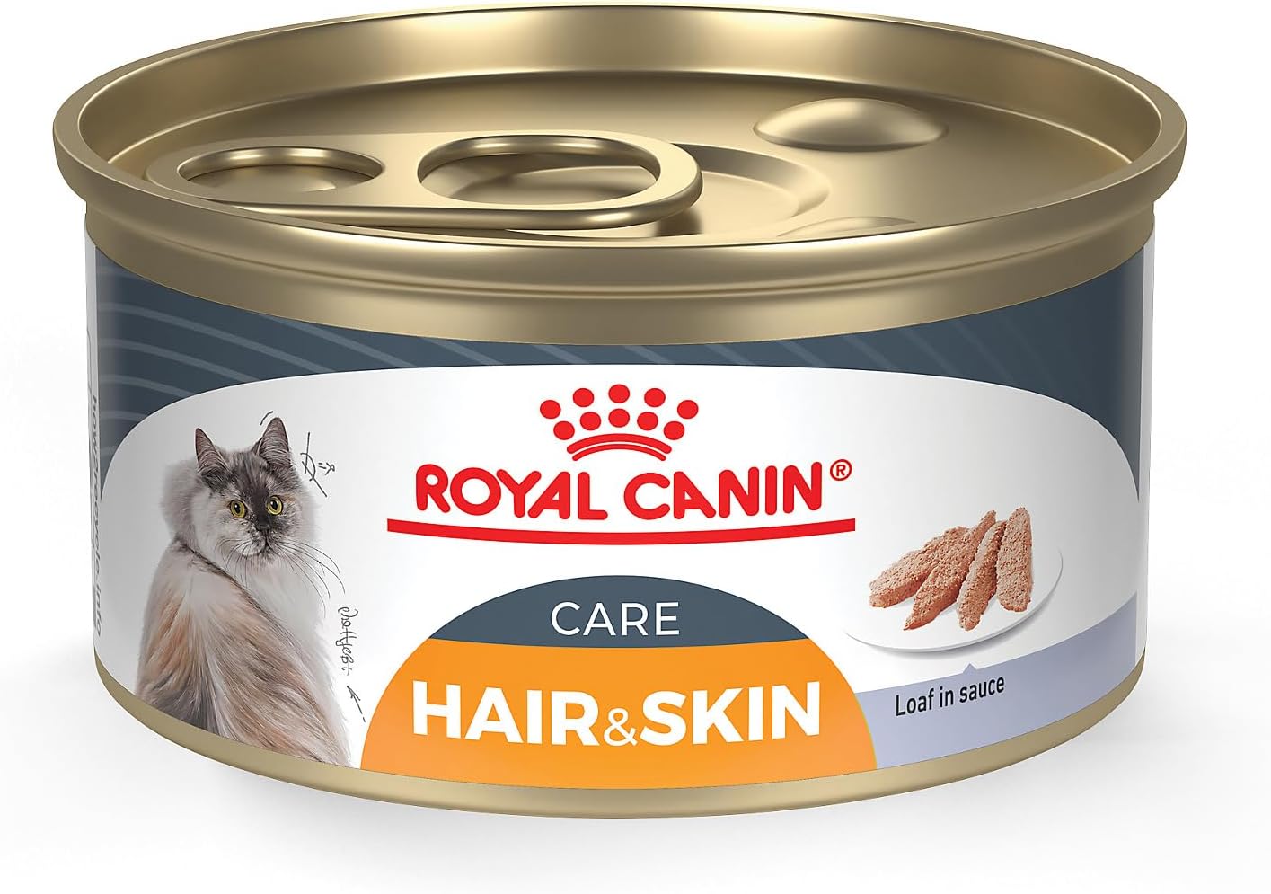 Royal Canin Feline Care Nutrition Hair & Skin Care Loaf in Sauce Canned Cat Food, 3 oz can (24-count)