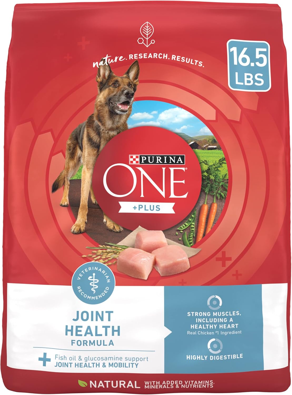 Purina ONE Plus Joint Health Formula Natural With Added Vitamins, Minerals and Nutrients Dry Dog Food - 16.5 lb. Bag