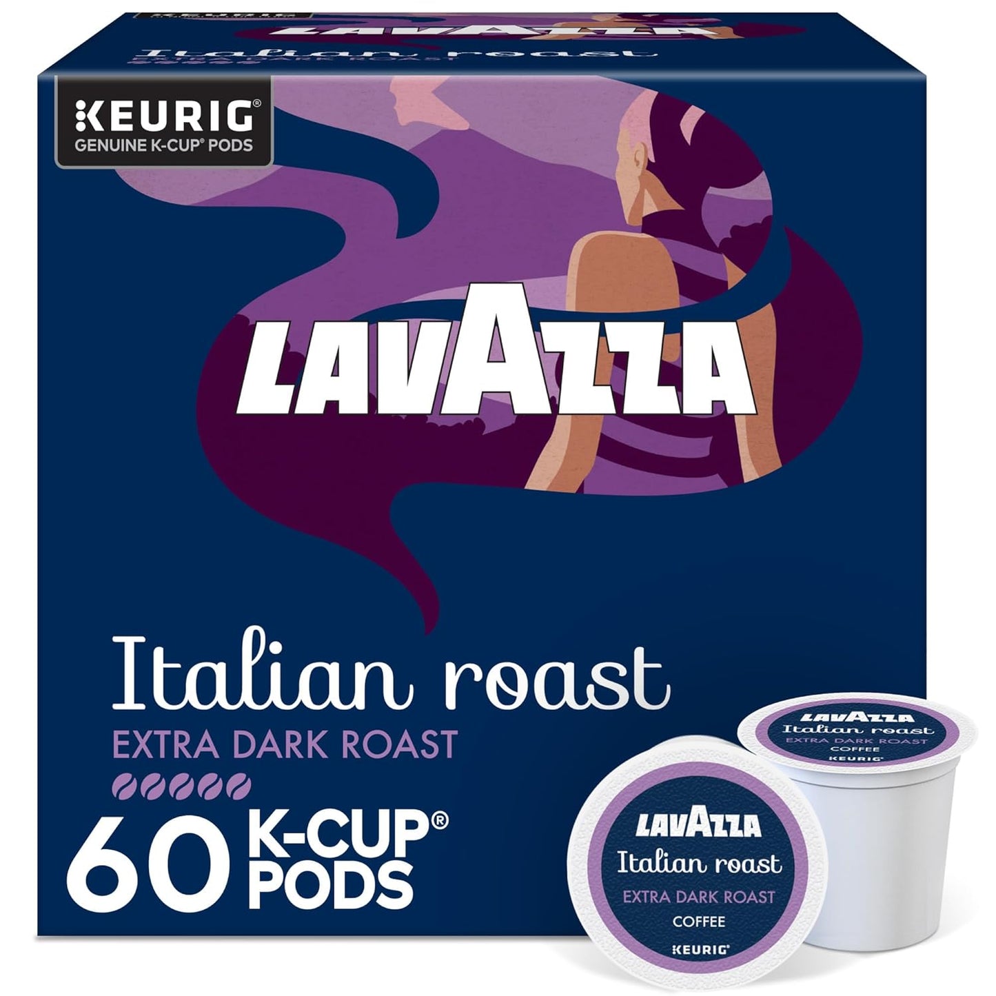 Lavazza Italian Roast, Keurig Single Serve K-Cup Pods, 60ct (6 Packs of 10)