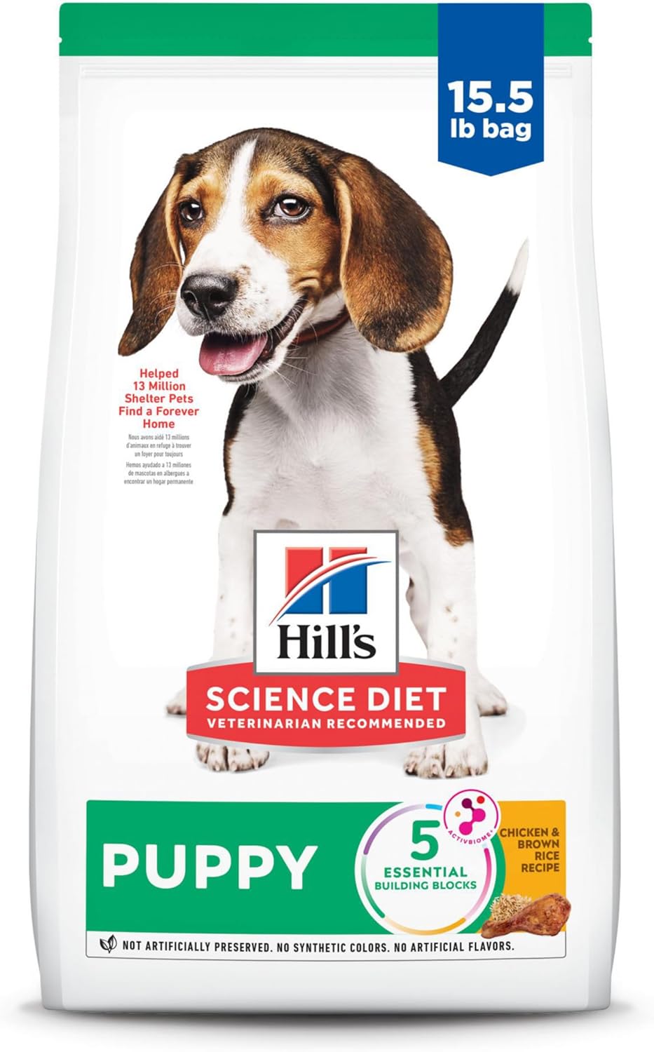 Hill's Science Diet Puppy, Puppy Premium Nutrition, Dry Dog Food, Chicken & Brown Rice, 15.5 lb Bag