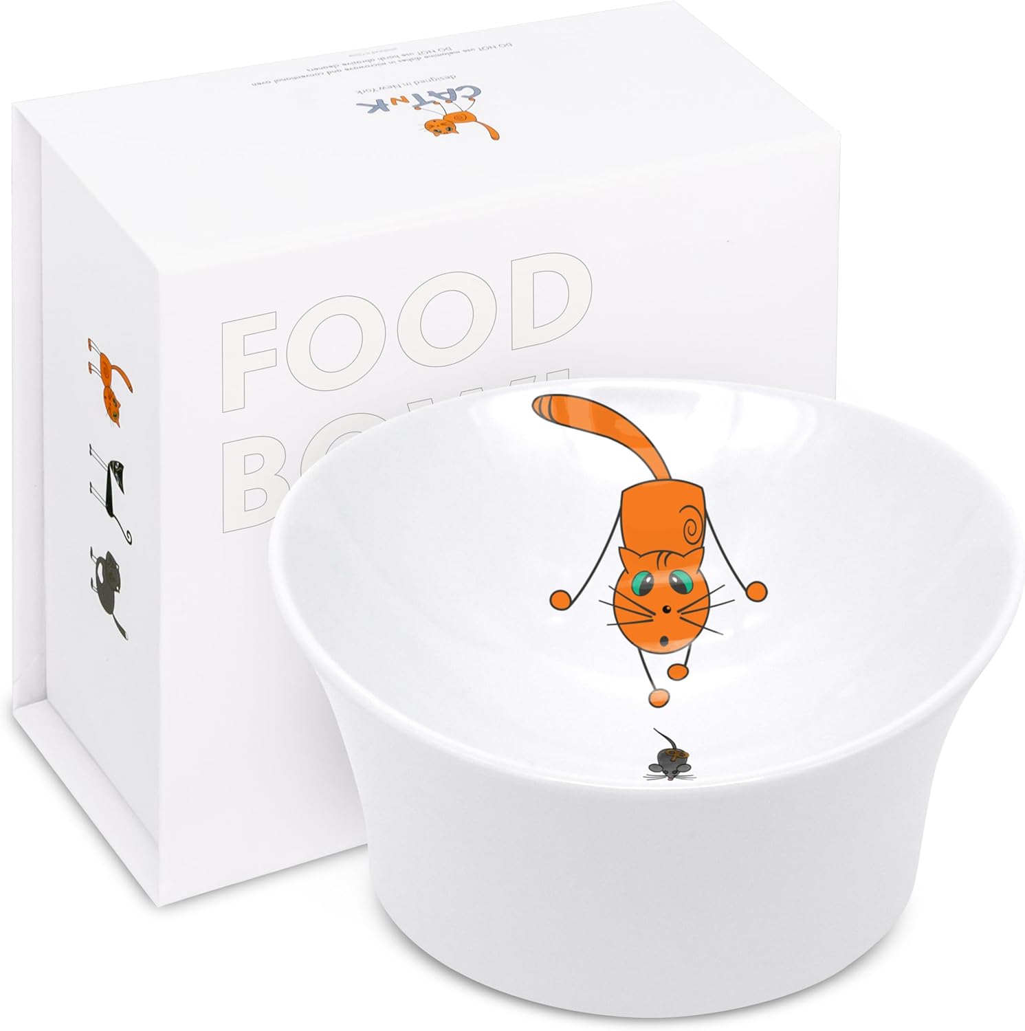 CATnK Ergonomic Cat Food Bowl - Whisker Friendly Cat Bowl for Food - Elegant Cat Bowls for Indoor Cats - Cat Feeding Bowls & Cat Dishes - Small Cat Dish for Food Portion Control - 6 oz, Original