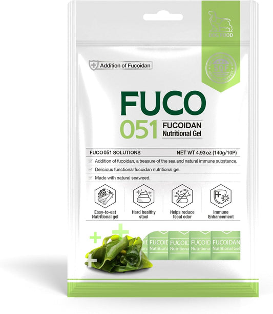 Fuco 051 Fucoidan Nutritional Gel for Dogs – Digestive & Immune Support, Healthy Stool, Odor Control, Superfood Formula with Spirulina & Fucoidan (10 Pack)