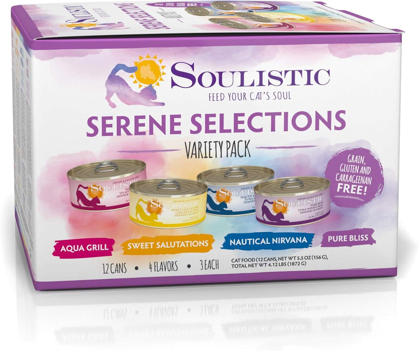 Soulistic Serene Selections Variety Pack Wet Cat Food, 5.5 oz., Count of 12